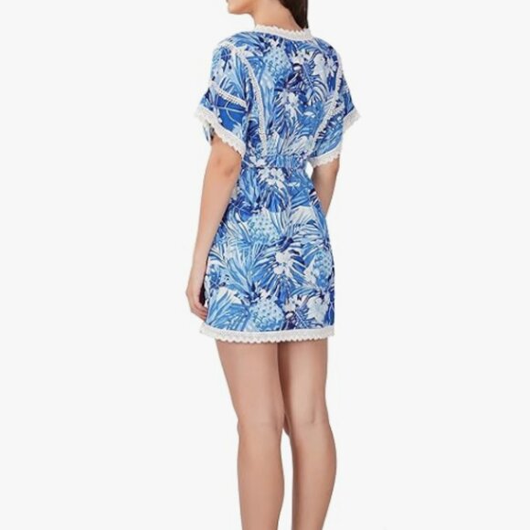 America & Beyond Wrap Dress with lace Detail - Picture 2 of 7